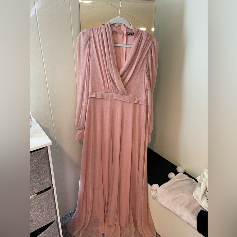 Pink Sparkly Formal Maxi Dress